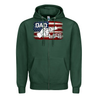 Sports Green Dad Life with American Flag Zipper Hoodie - Jasminsmagicworld