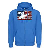True Royal Dad Life with American Flag Zipper Hoodie - Jasminsmagicworld