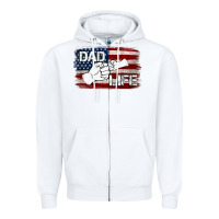 White Dad Life with American Flag Zipper Hoodie - Jasminsmagicworld