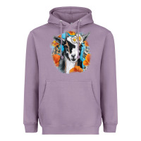 Lavender Daisy Goat With Background Heavyweight Hoodie - RanaPortraitStore