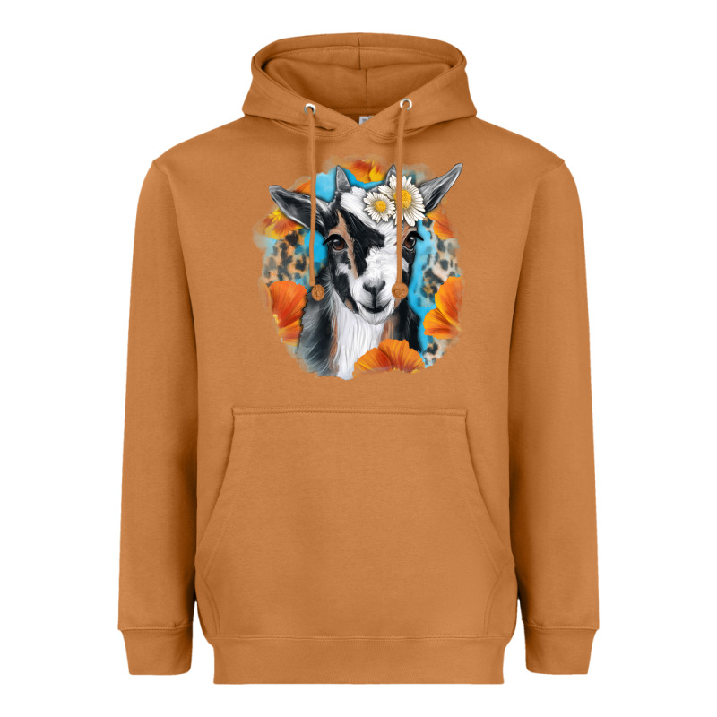 Daisy Goat With Background Heavyweight Hoodie by RanaPortraitStore | Teevron
