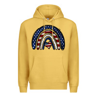 Antique Gold USA American Flag Rainbow Premium Hoodie - Jasminsmagicworld