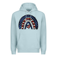 Blue Mist USA American Flag Rainbow Premium Hoodie - Jasminsmagicworld