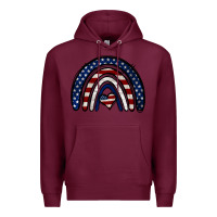 Burgundy USA American Flag Rainbow Premium Hoodie - Jasminsmagicworld