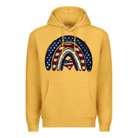 Mustard USA American Flag Rainbow Premium Hoodie - Jasminsmagicworld