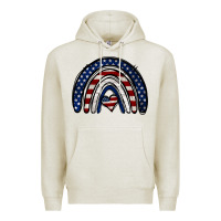 Oatmeal Heather USA American Flag Rainbow Premium Hoodie - Jasminsmagicworld
