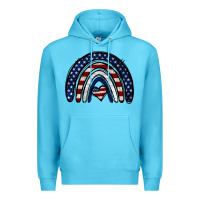 Ocean Blue USA American Flag Rainbow Premium Hoodie - Jasminsmagicworld