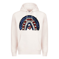 Pale Pink USA American Flag Rainbow Premium Hoodie - Jasminsmagicworld