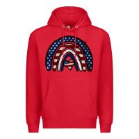 Red USA American Flag Rainbow Premium Hoodie - Jasminsmagicworld