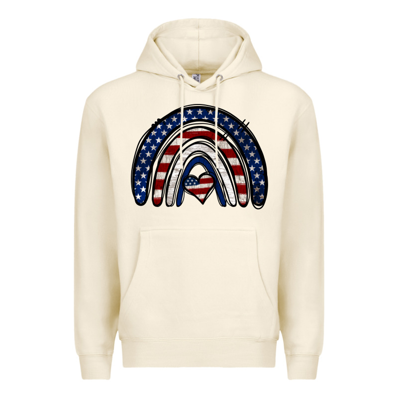 Usa American Flag Rainbow Premium Hoodie by Jasminsmagicworld | Teevron