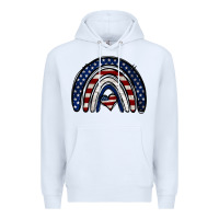 White USA American Flag Rainbow Premium Hoodie - Jasminsmagicworld