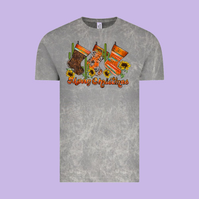 Western Christmas Vintage Tee Designed By Cowhidedigitalart