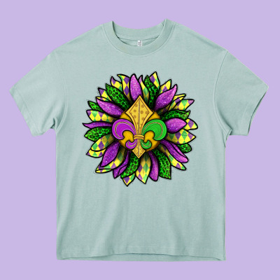 Mardi Gras Sunflower Heavy Core Tee Designed By Bundleandbundleshop