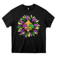 Black Mardi Gras Sunflower Heavy Core Tee - BundleAndBundleShop