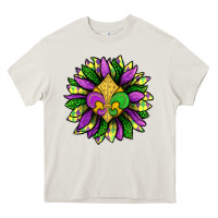 Cream Mardi Gras Sunflower Heavy Core Tee - BundleAndBundleShop