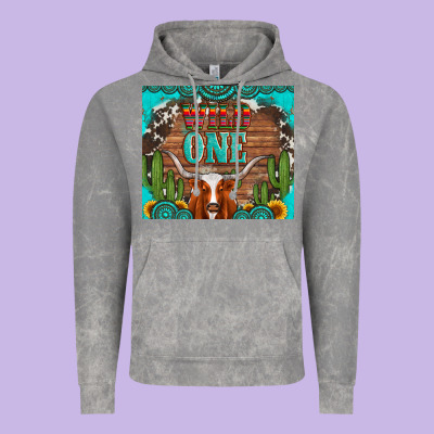 Wild One Longhorn Gemstones Cactus And Sunflowers Vintage Hoodie Designed By Artiststas