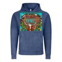 Vintage Denim wild one longhorn gemstones cactus and sunflowers Vintage Hoodie - Artiststas