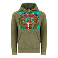 Vintage Olive wild one longhorn gemstones cactus and sunflowers Vintage Hoodie - Artiststas