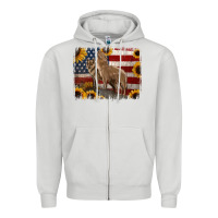 Dove Grey American Wolves with Sunflower Background Png Zipper Hoodie - Jasminsmagicworld