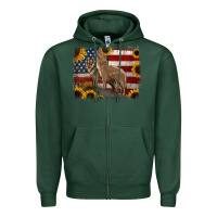 Sports Green American Wolves with Sunflower Background Png Zipper Hoodie - Jasminsmagicworld