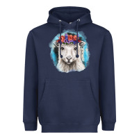 Navy Sunflower Sheep With Background Heavyweight Hoodie - RanaPortraitStore