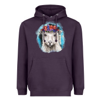 Plum Sunflower Sheep With Background Heavyweight Hoodie - RanaPortraitStore