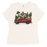 Bone festive farm animal christmas truck Ladies Tee - CowhideDigitalArt