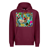 Burgundy teacher mousepad Premium Hoodie - BarkalooDesign