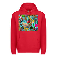 Red teacher mousepad Premium Hoodie - BarkalooDesign