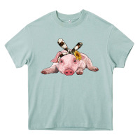 Arona baby pig with cowhide ribbon Heavy Core Tee - RanaPortraitStore