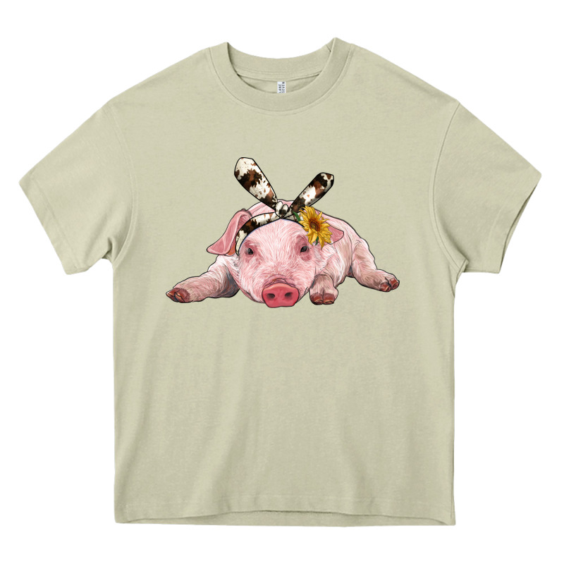 Baby Pig With Cowhide Ribbon Heavy Core Tee by RanaPortraitStore | Teevron