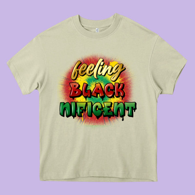 Feeling Blacknificent Heavy Core Tee Designed By Fadigitalartstudio