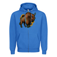 True Royal Western  Bison Zipper Hoodie - Jasminsmagicworld