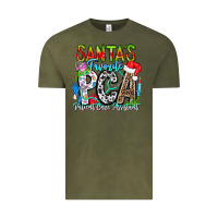 Vintage Olive Santas Favorite PCA Patient Care Assistant Vintage Tee - CowhideDigitalArt