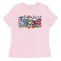 Bubblegum Pink easter nurse Ladies Tee - CowhideDigitalArt