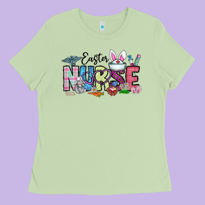 Easter Nurse Ladies Tee Designed By Cowhidedigitalart