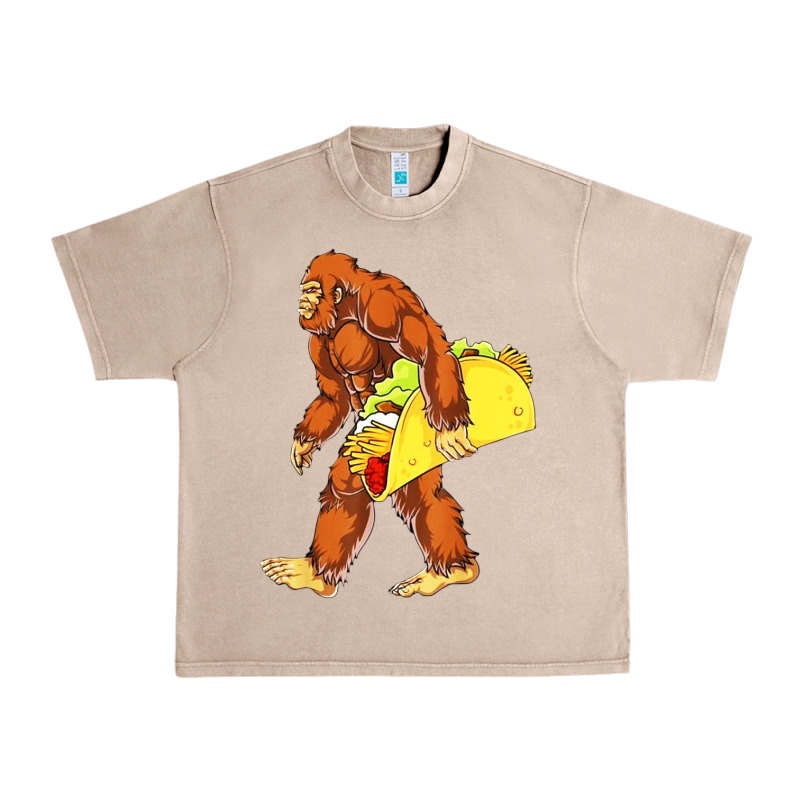 Bigfoot Carrying Taco Urban Heavy Tee by DesigneFamous | Teevron
