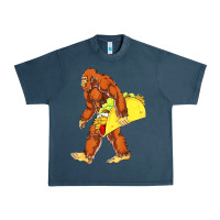 Midnight Navy bigfoot carrying taco Urban Heavy Tee - DesigneFamous