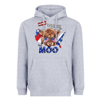 Heather Grey Red White And Moo Cow Heavyweight Hoodie - RanaPortraitStore