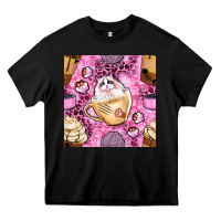 Black cat coffee cups and paw with leopard and glitter seamless pattern bbs Heavy Core Tee - BundleAndBundleShop