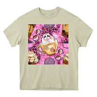 Mossy cat coffee cups and paw with leopard and glitter seamless pattern bbs Heavy Core Tee - BundleAndBundleShop