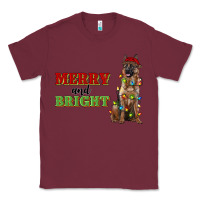 Burgundy merry and bright german shepherd Classic Tee - RanaPortraitStore