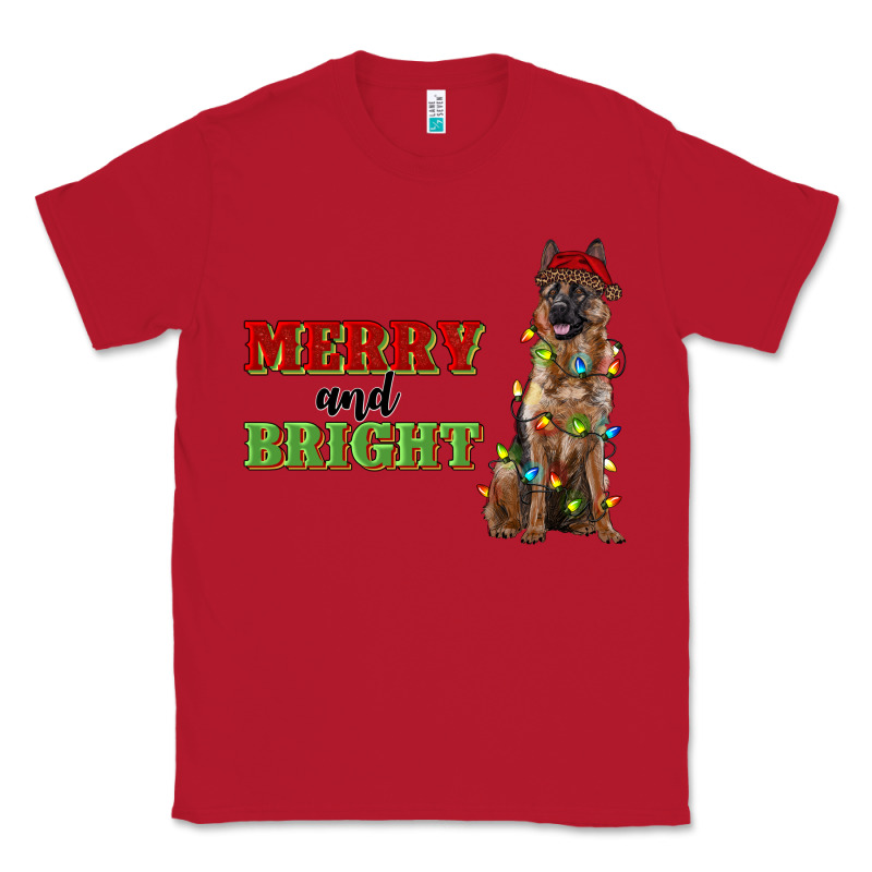 Merry And Bright German Shepherd Classic Tee by RanaPortraitStore | Teevron