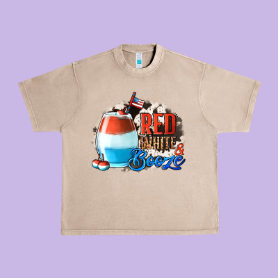 Red White  Booze With Cowhide Background Urban Heavy Tee Designed By Jasminsmagicworld