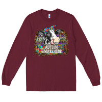 Burgundy autism awareness2 Long Sleeve Tee - SublimationCraftShop