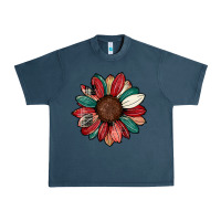 Midnight Navy Christmas sunflower Urban Heavy Tee - CowhideDigitalArt