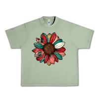 Oil Green Christmas sunflower Urban Heavy Tee - CowhideDigitalArt