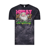 Cloud Black merry merry merry christmas Vintage Tee - CowhideDigitalArt