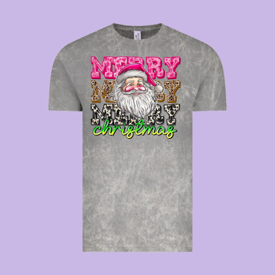 Merry Merry Merry Christmas Vintage Tee Designed By Cowhidedigitalart