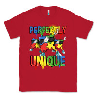 Red Perfectly unique Autism Awareness Day Classic Tee - FaDigitalArtStudio